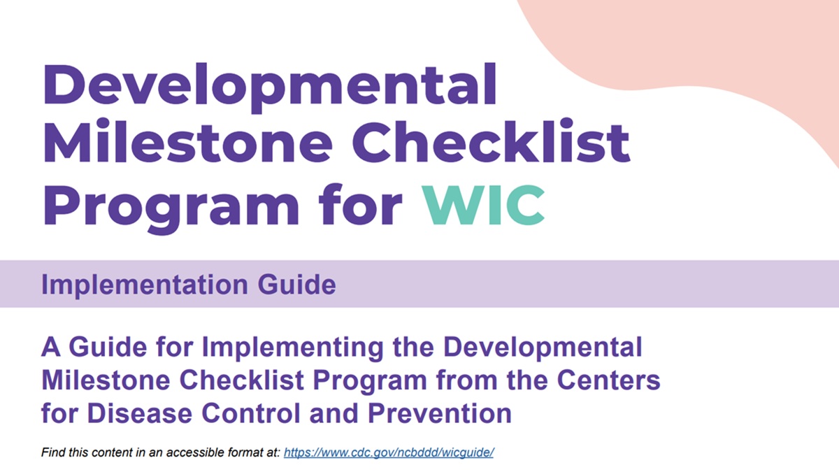 Developmental milestones checklist program for WIC