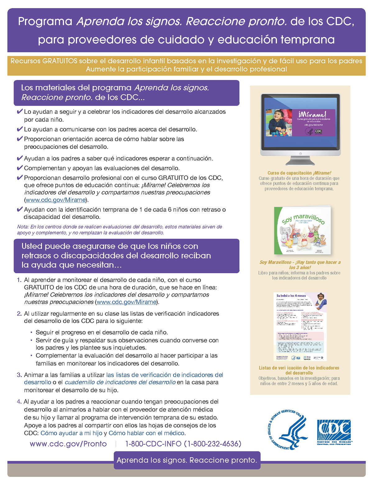 Cartilla para proveedores de cuidado y educación temprana