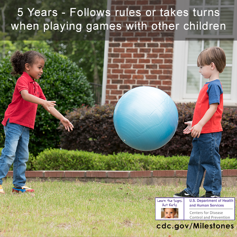 Follows rules or takes turns when playing games with other children image 1 of 3