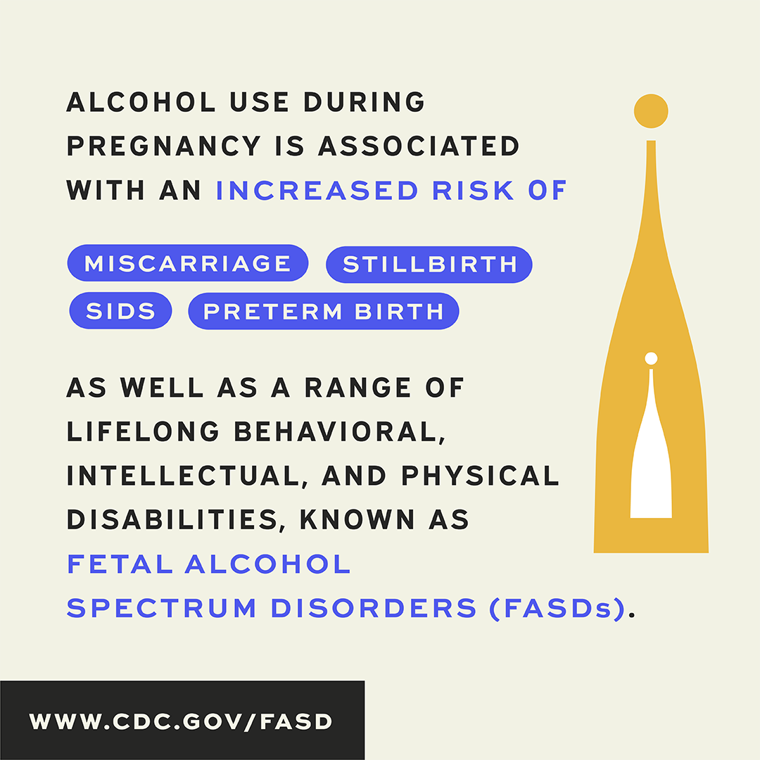 Alcohol use during pregnancy is associated with an increased risk