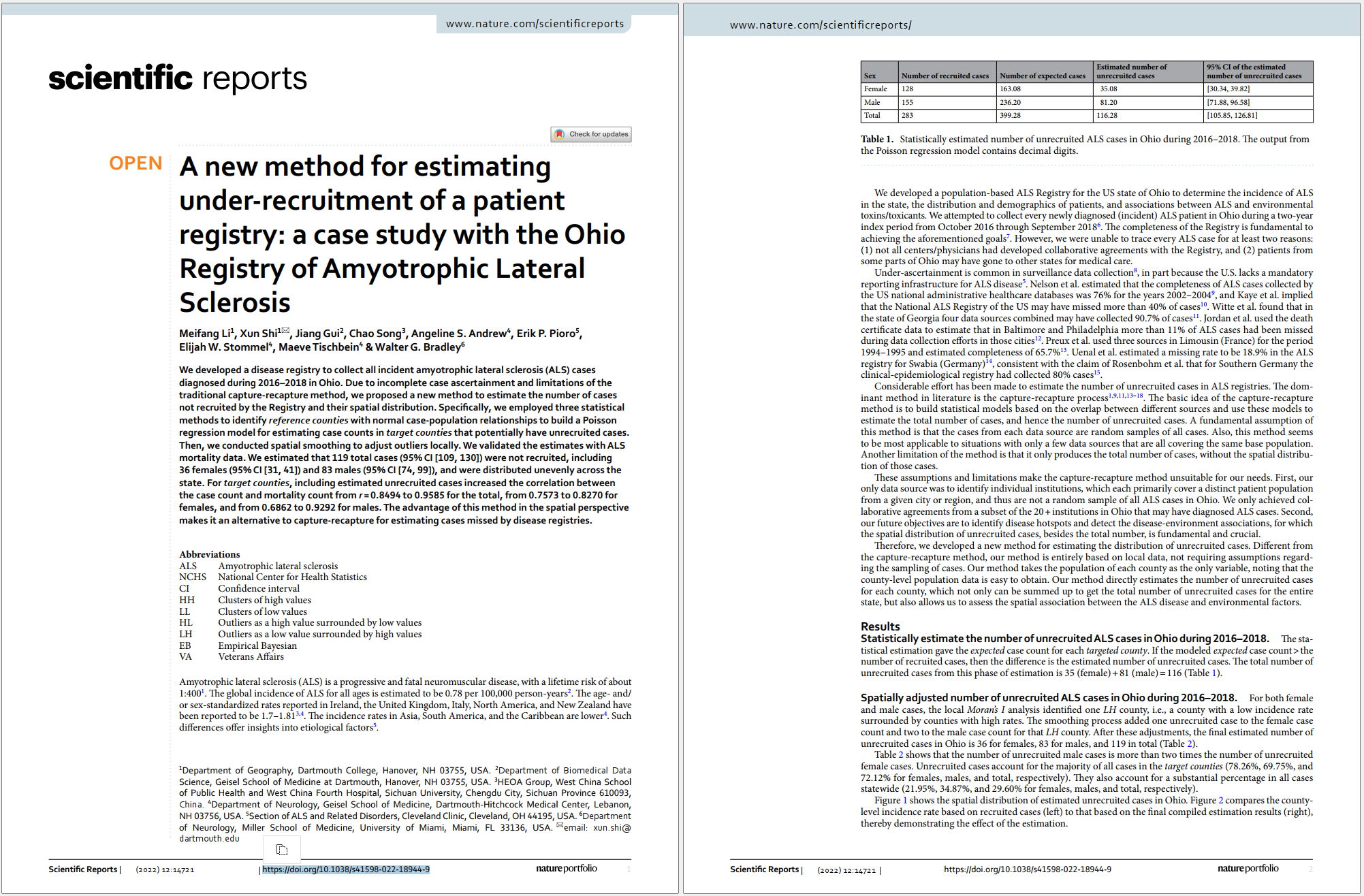 Screenshot of first two pages of paper