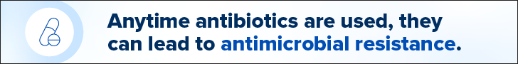 Healthcare setting display encouraging appropriate antibiotic use to prevent antimicrobial resistance.