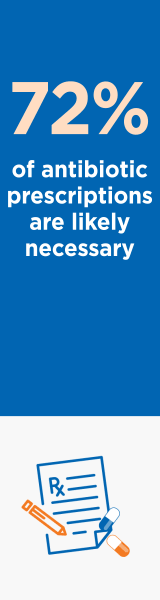 Graphic encouraging appropriate antibiotic use in outpatient settings.