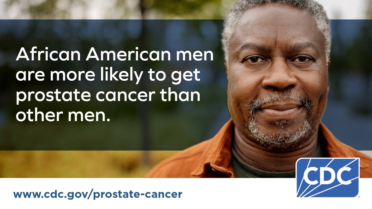 Rectangular image: African American men are more likely to get prostate cancer than other men.