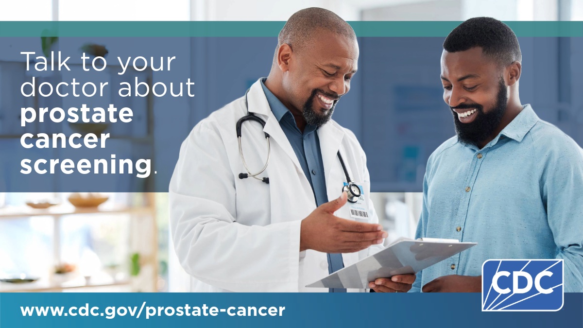 Rectangular image: Talk to your doctor about prostate cancer screening.