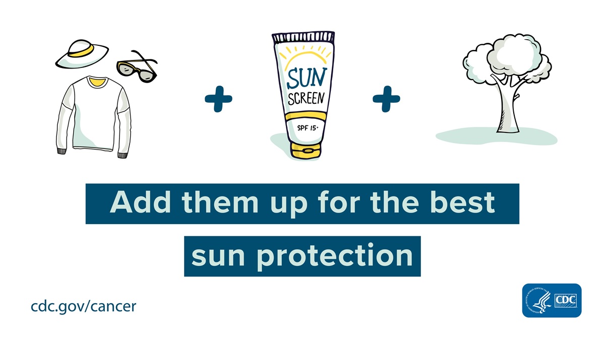 Wide image: Add them up for the best sun protection: long-sleeved shirt, hat, sunglasses, sunscreen, and shade