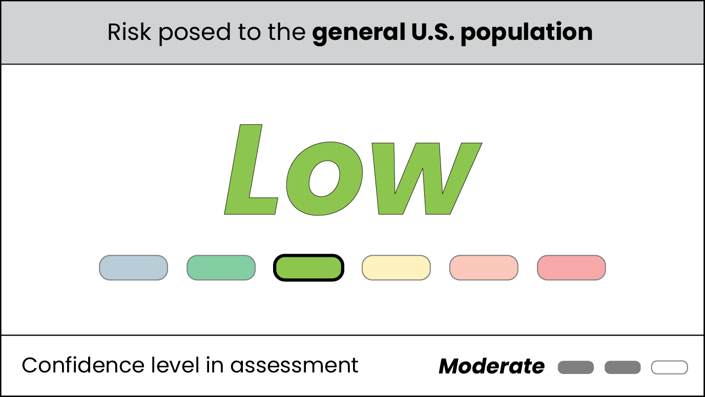 Table displaying low risk and medium confidence of Sudan virus to the general U.S. population.