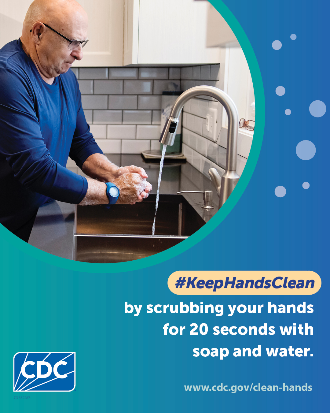 Keep your hands clean by washing them with soap for 20 seconds