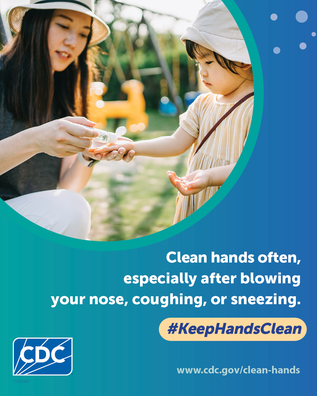 Clean hands after blowing your nose, coughing, or sneezing