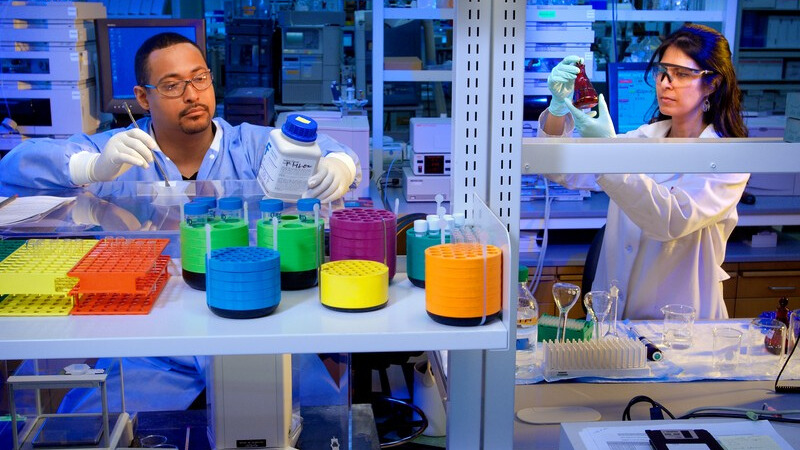 scientists in lab Decorative: Scientists in laboratory