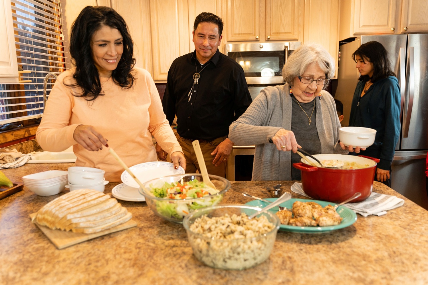 intergenerational family meal.