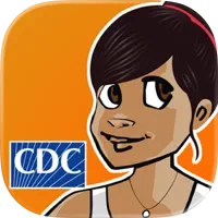 Caricature of a happy young woman