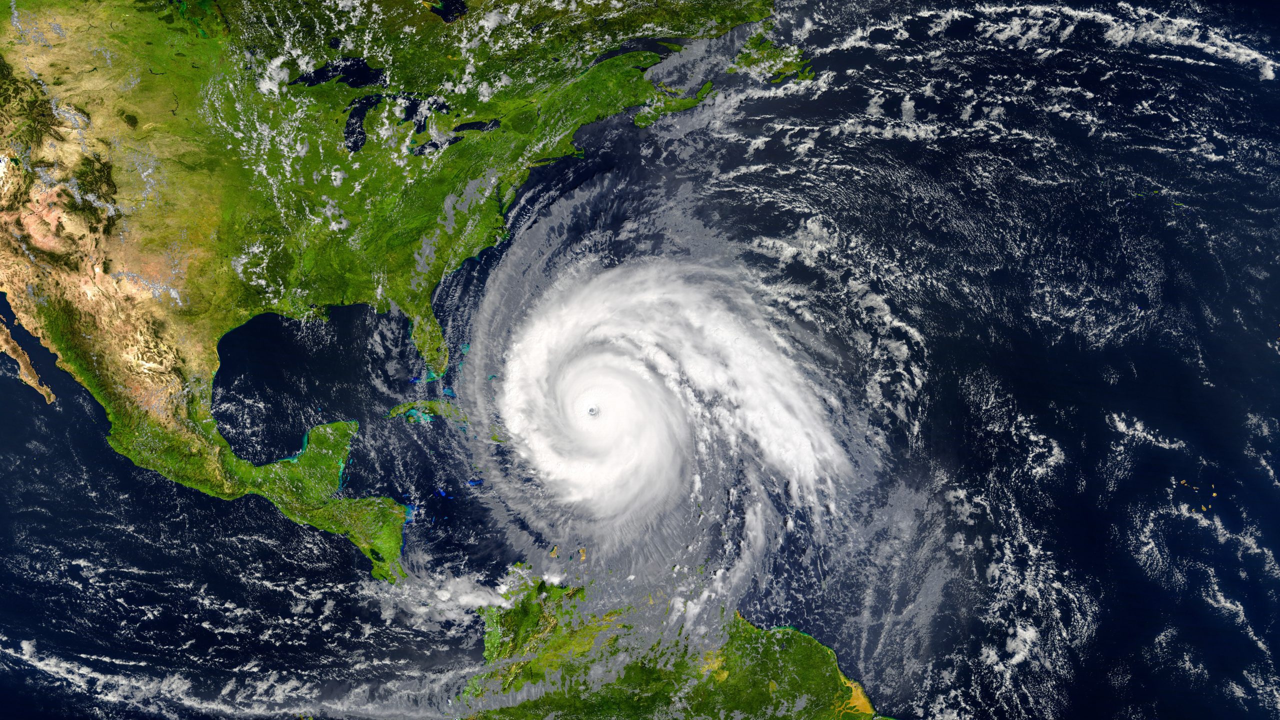 Hurricane Satellite image of a hurricane heading toward North and Central Amerca.