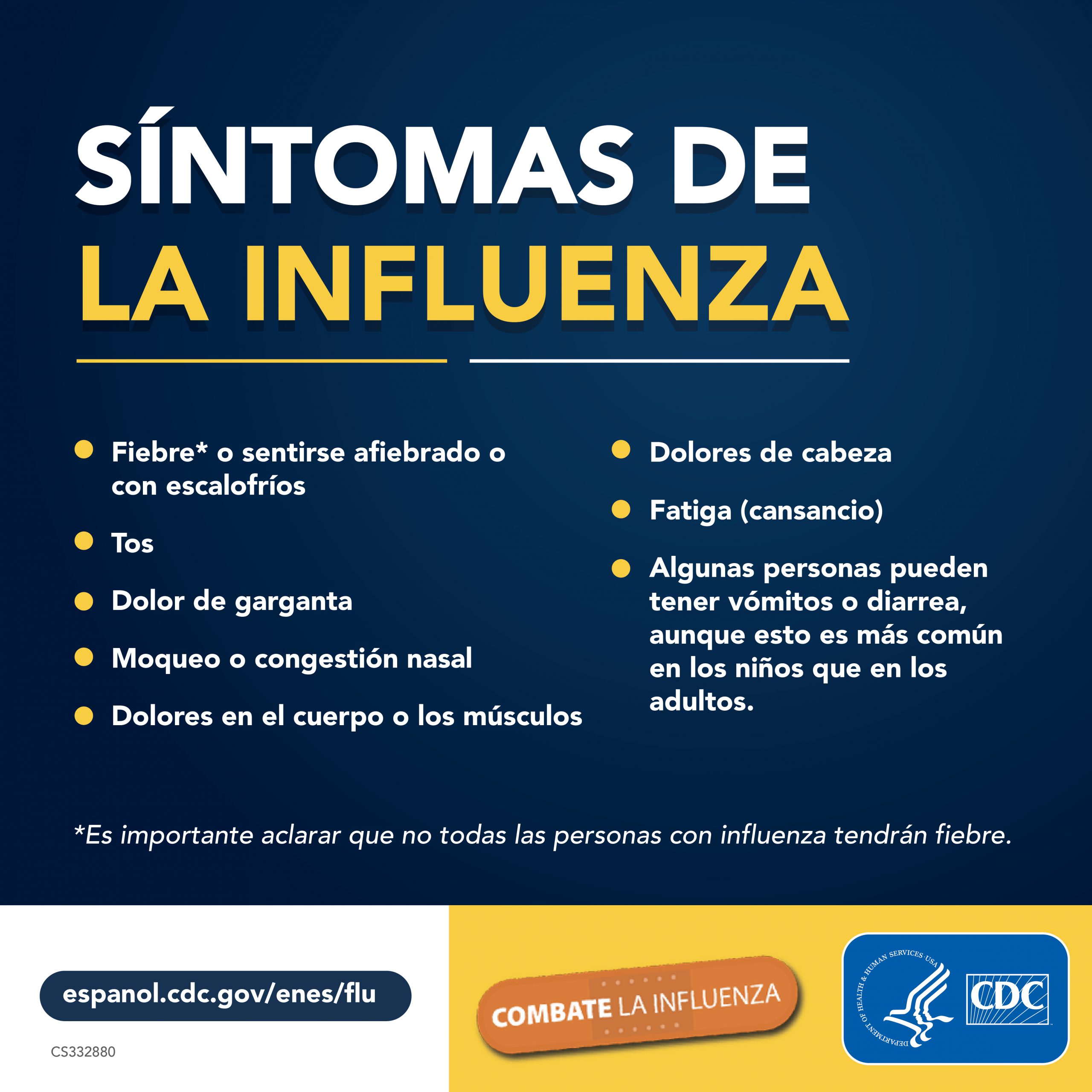 síntomas de la influenza