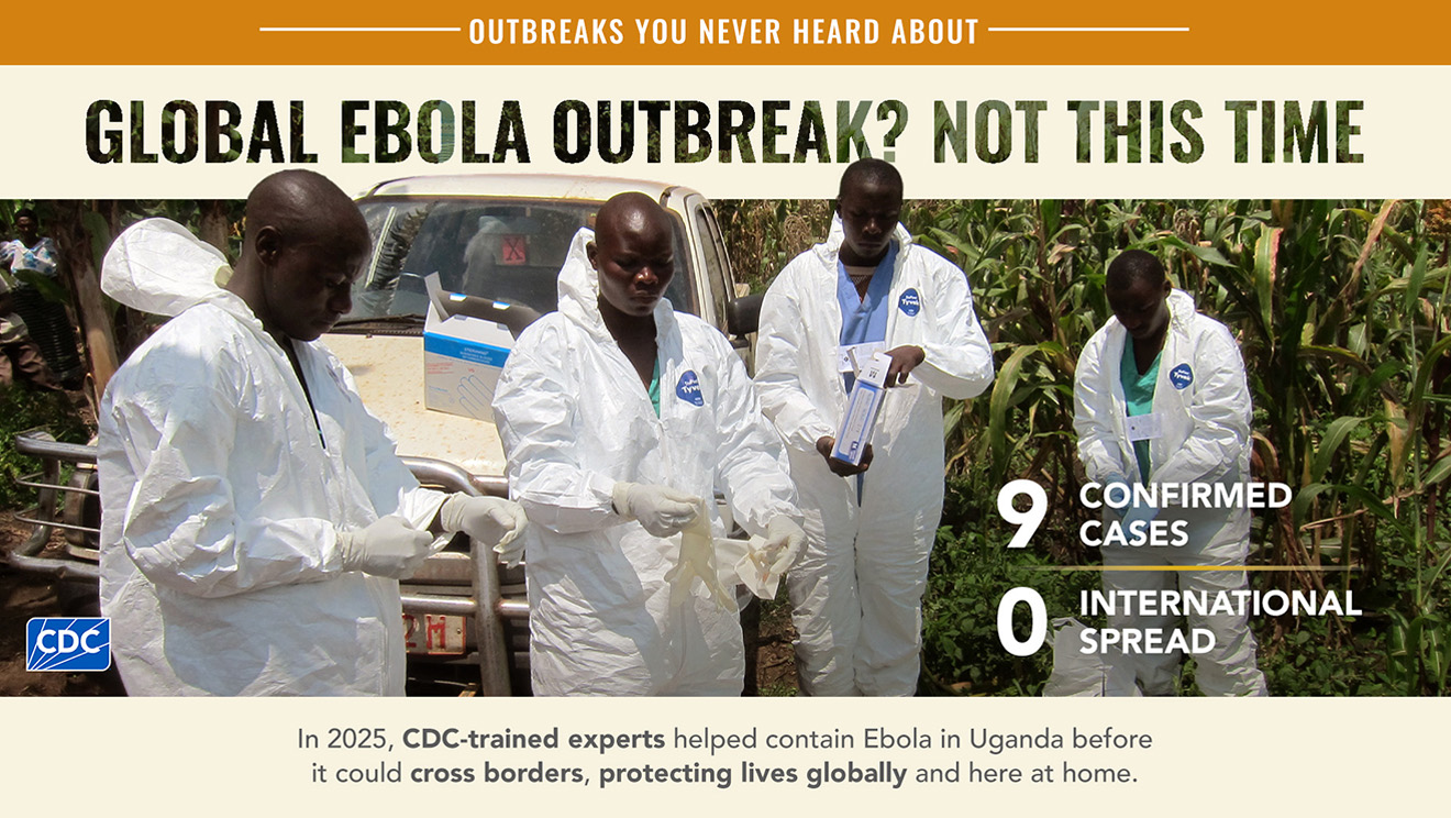 In 2025, CDC-trained experts helped contain Ebola in Uganda before it could cross borders.
