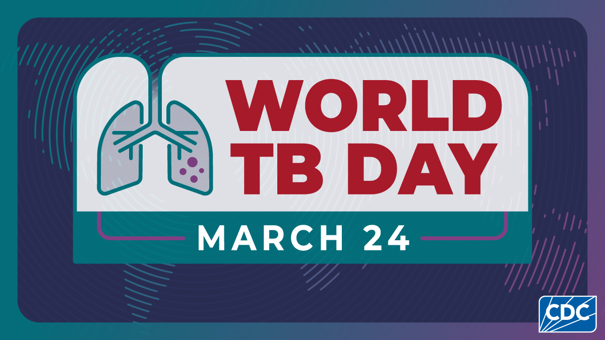 World TB Day banner with red text.