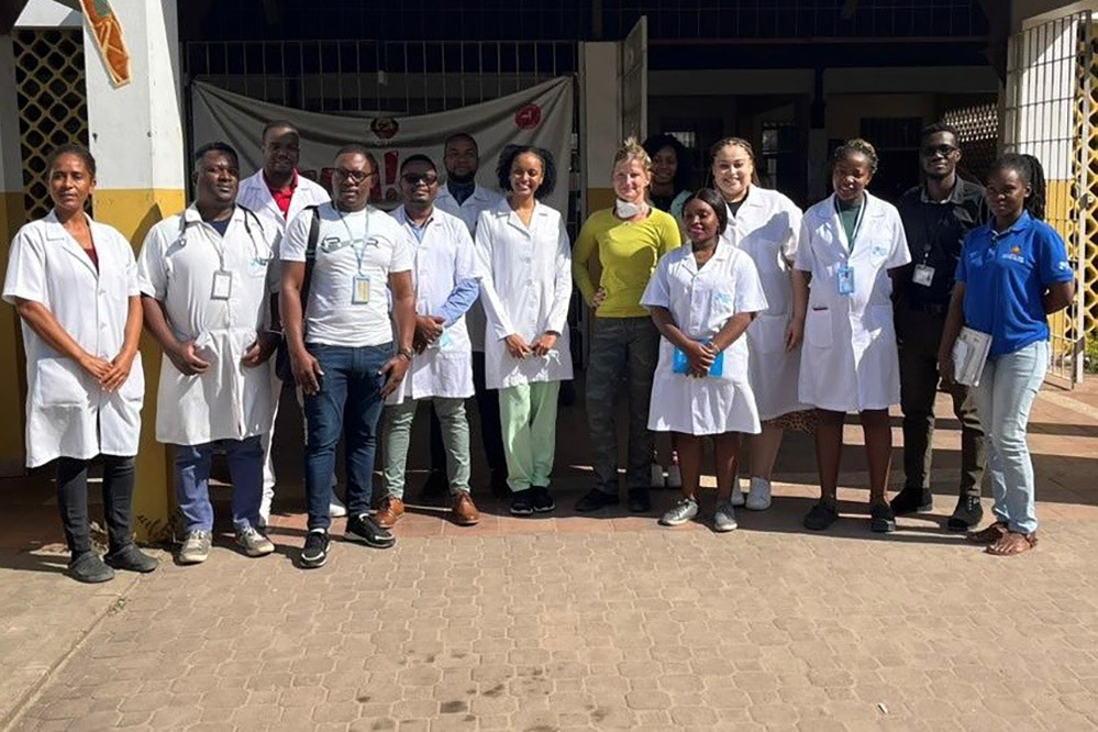 Staff at a referral center in Mozambique.