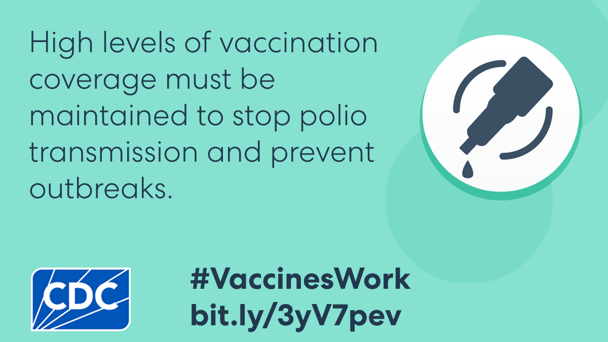 High levels, 1200x675 High levels of vaccination coverage must be maintained to stop polio transmission and prevent outbreaks. bit.ly/3yV7pev