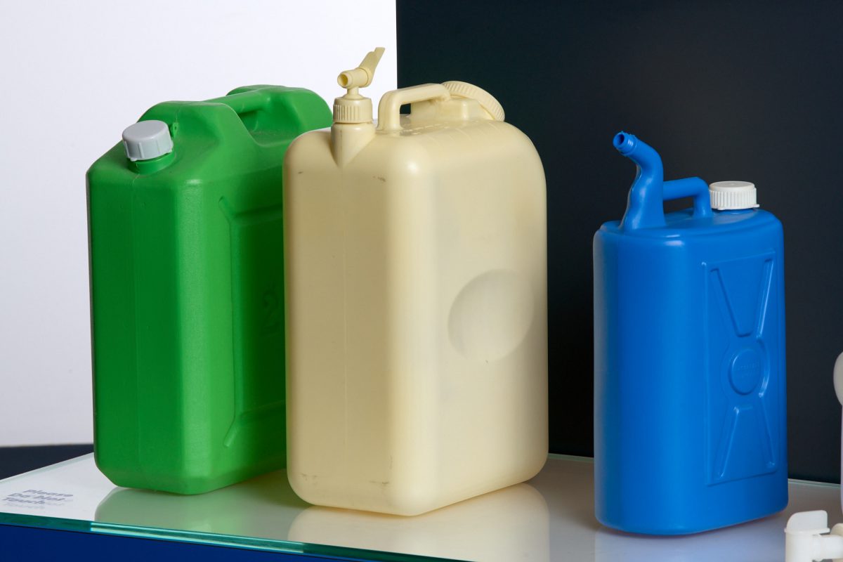 Three large containers to store water