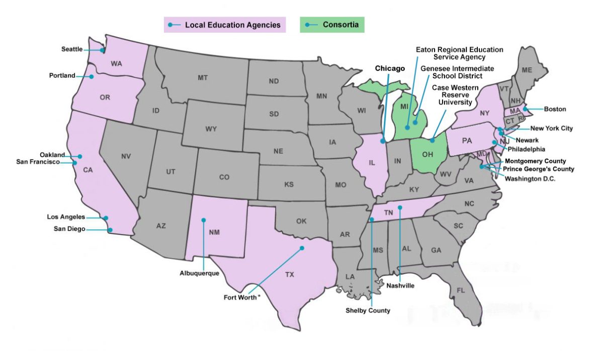 Funded local Map of funded local education agencies and consortia.