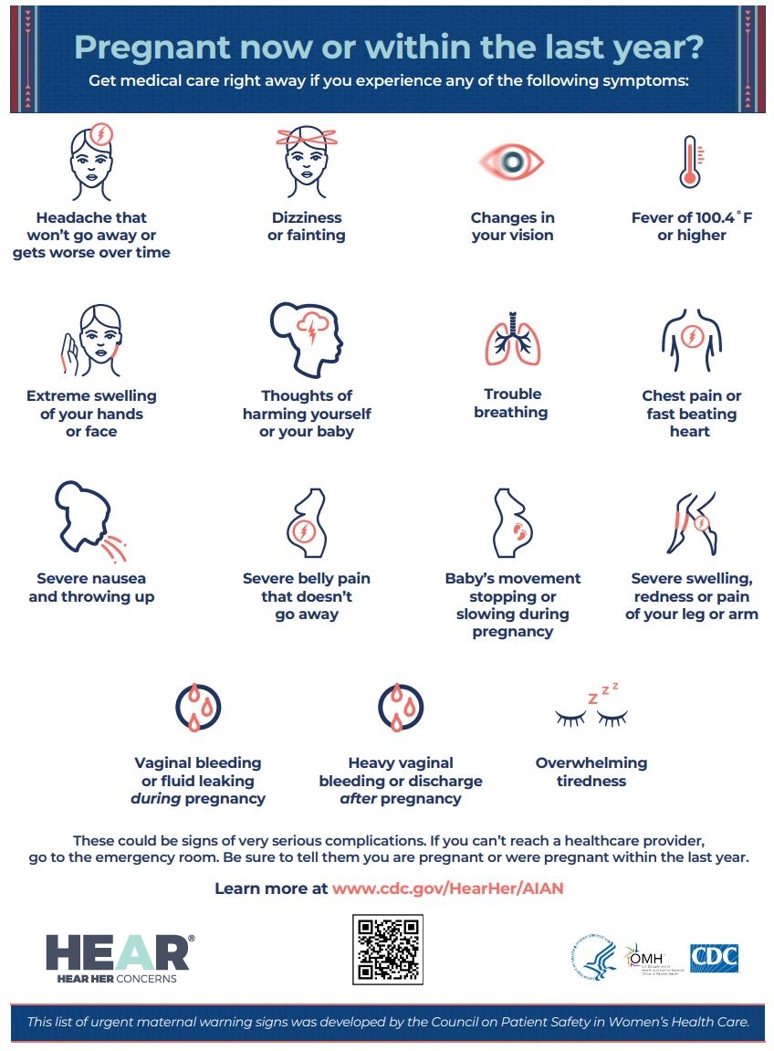Urgent Maternal Warning Signs poster