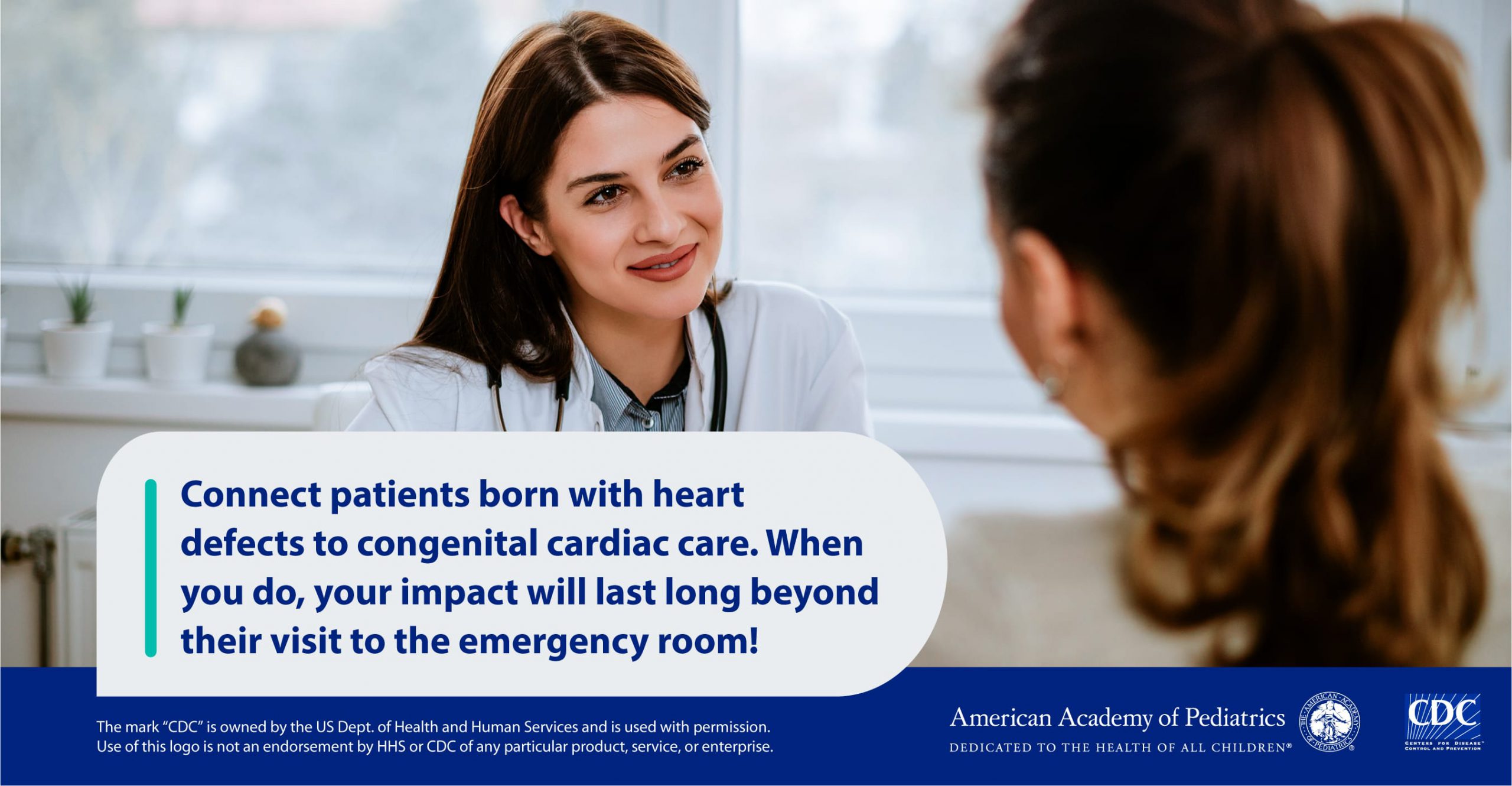 ER physician talking to patient about lifelong CHD care