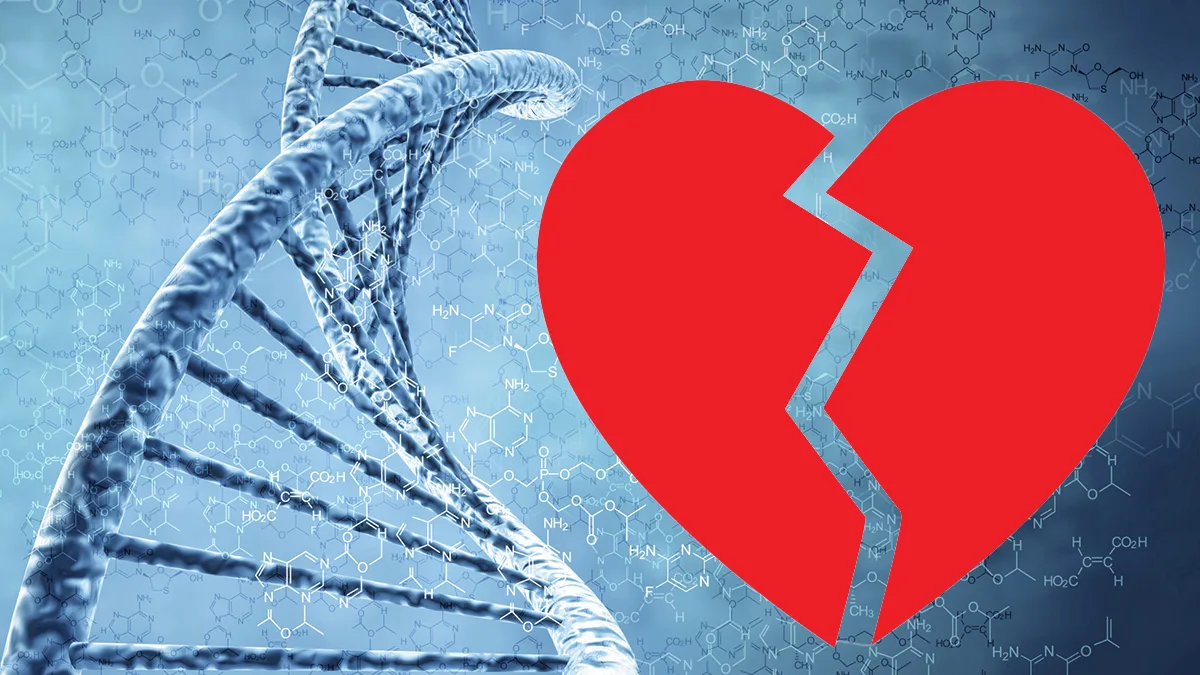 Double helix and a broken heart