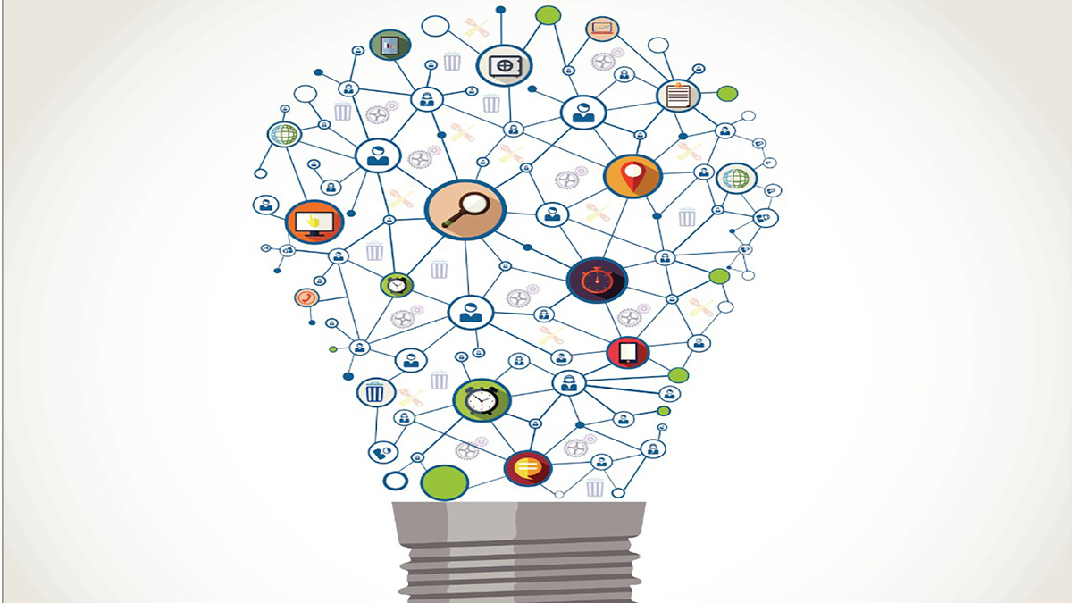 ideas Different icons that resemble ideas in the shape of a light bulb