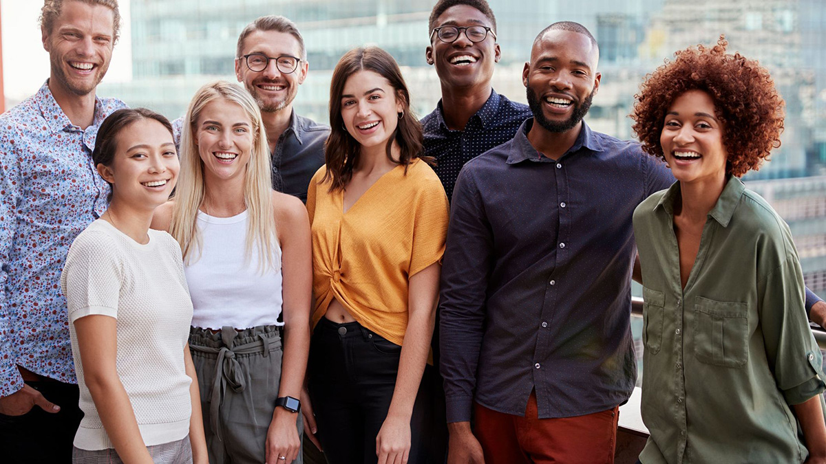 group of diverse business colleagues Group of smiling young adults