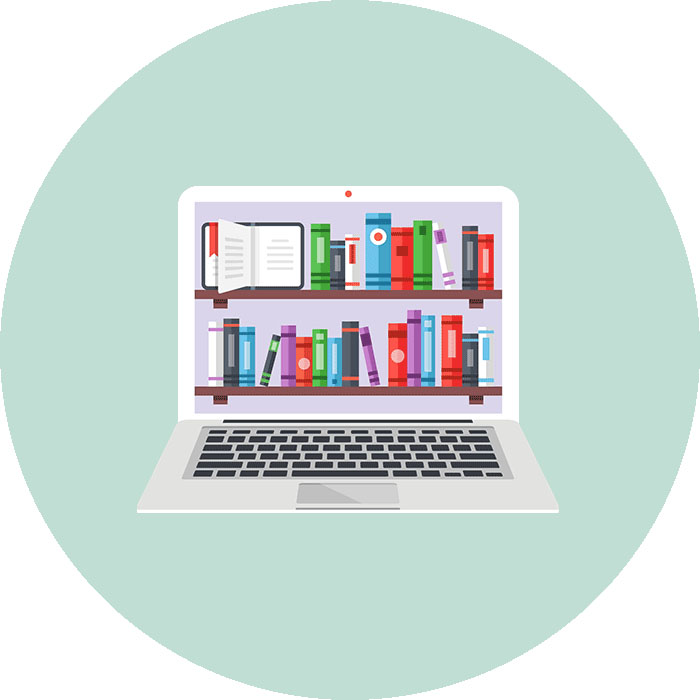 Articles.jpg A picture of shelves of books displayed on a computer screen