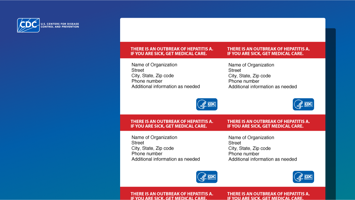 Card to fill out during a hepatitis a outbreak if you are sick