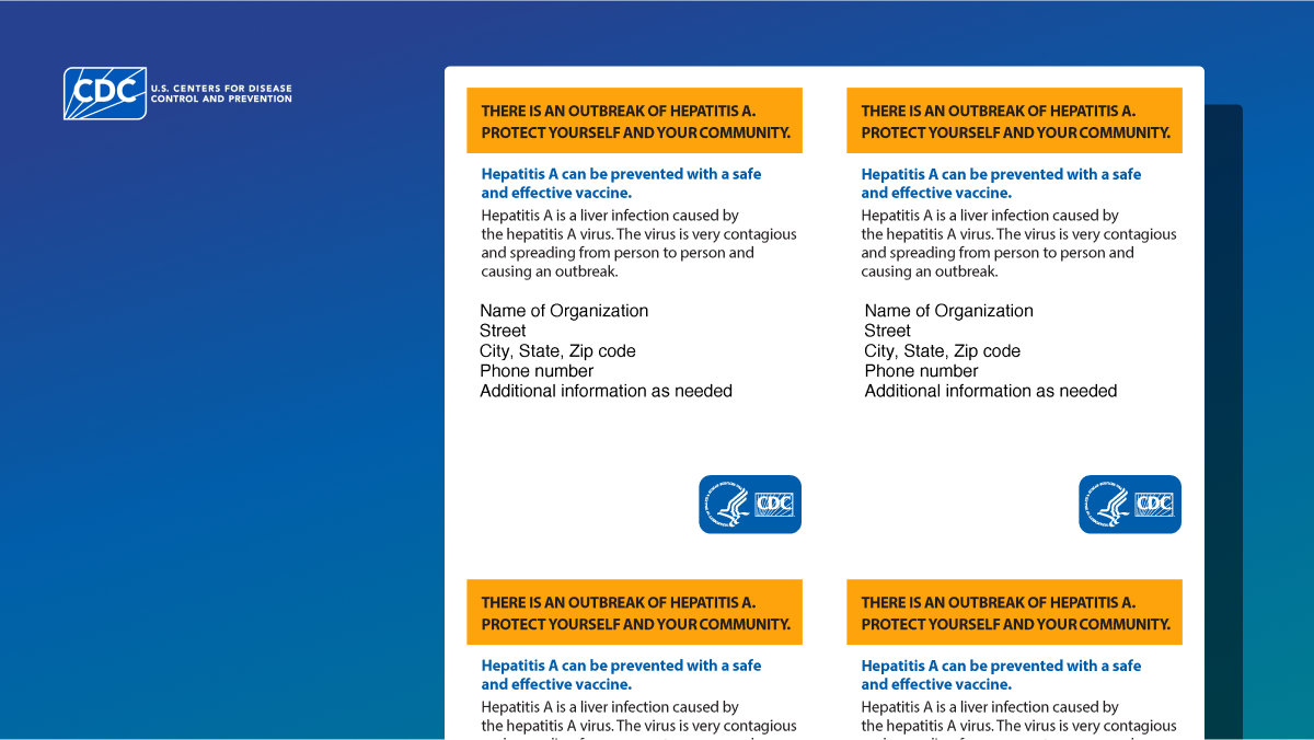 Pocketcard for hepatitis A outbreak information