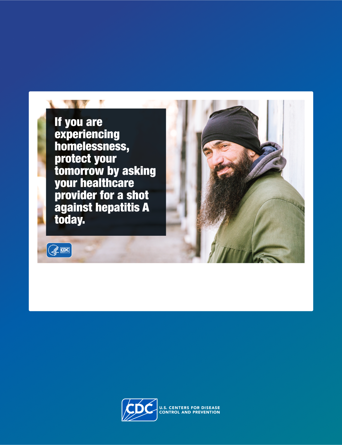Hepatitis A Vaccine Poster for the Unhomed v3 Cover Poster discussing hepatitis A vaccines for persons who are unhomed