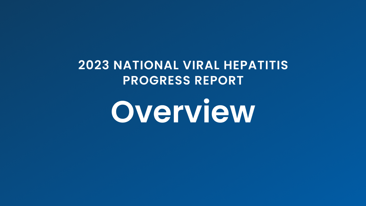 CDC 2023 National Viral Hepatitis Progress Report Overview