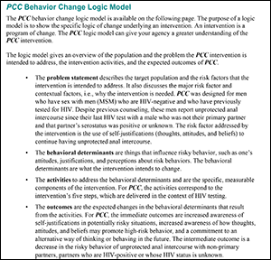 Personalized Cognitive Counseling - Behavior Change Logic Model