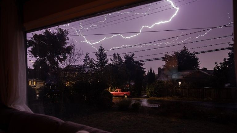 Lightning seen from front porch.