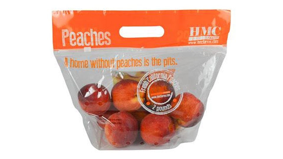 Bagged peaches