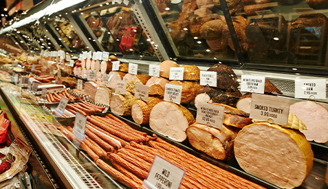 deli meat in store display case deli meat in store display case