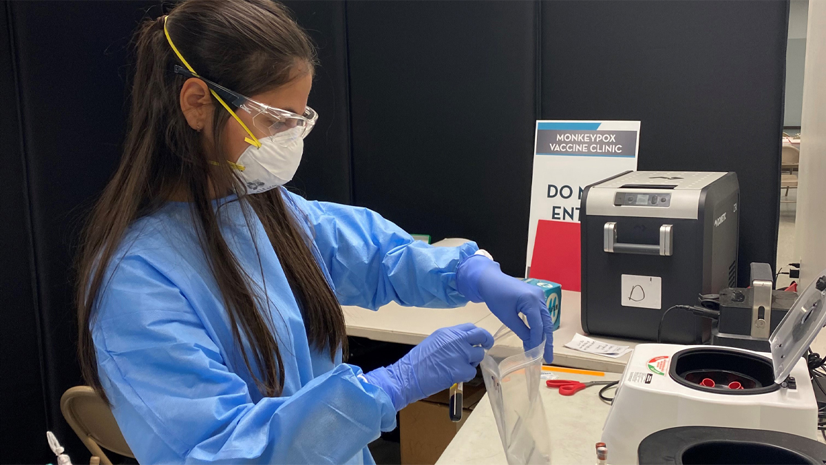 Fellow working in lab