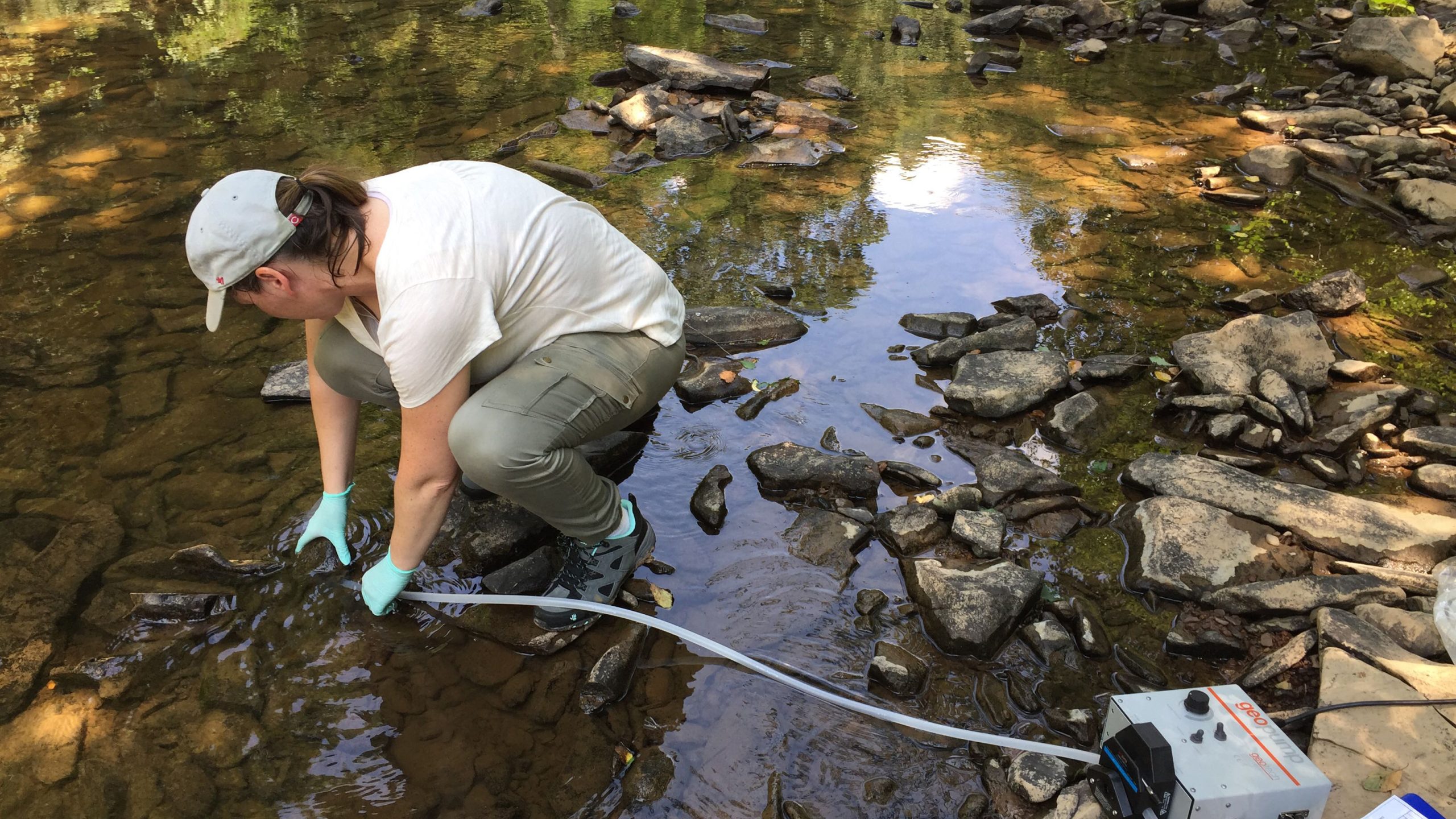 LLS officers participating in a field investigation in a river.