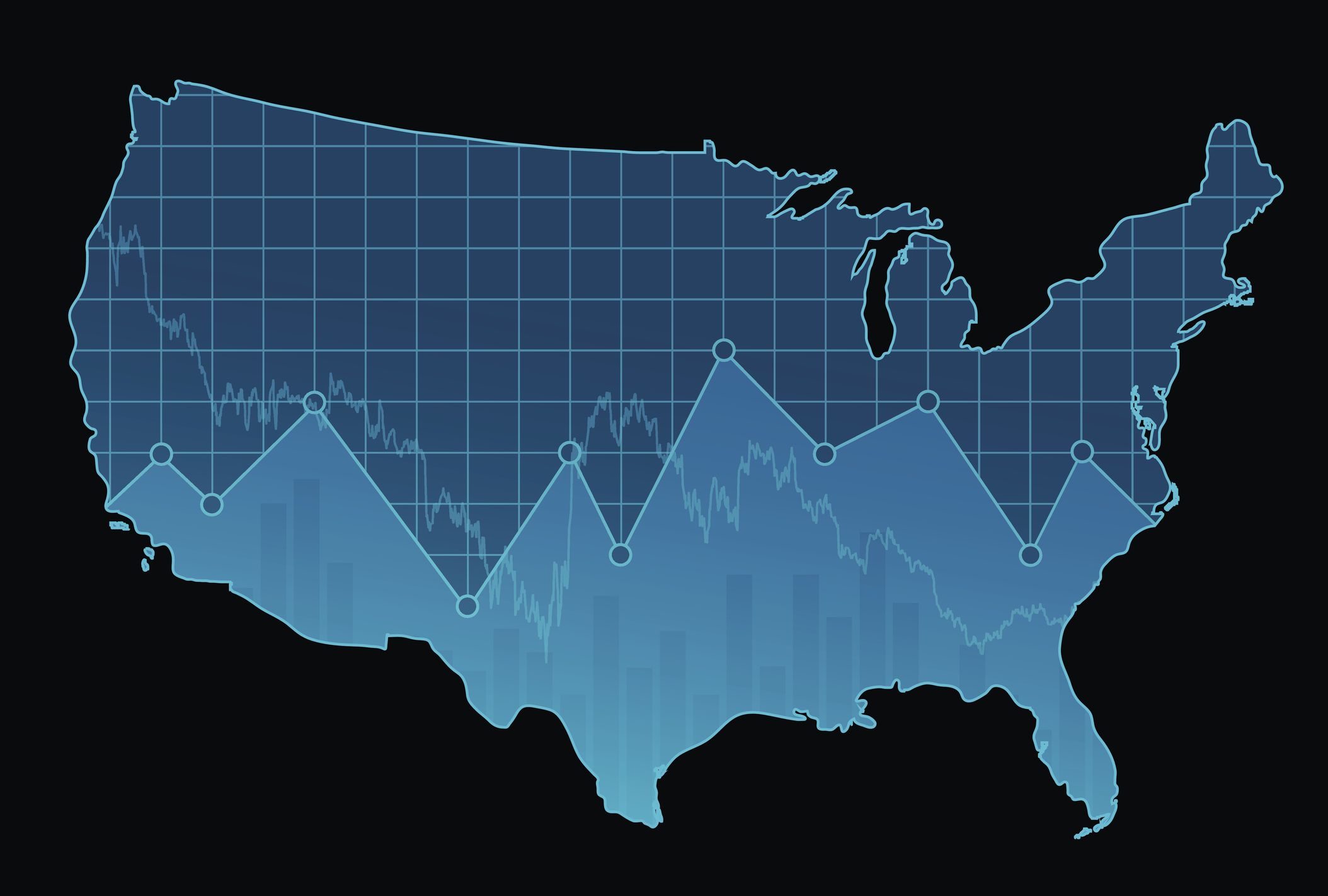 A data map of the United State.
