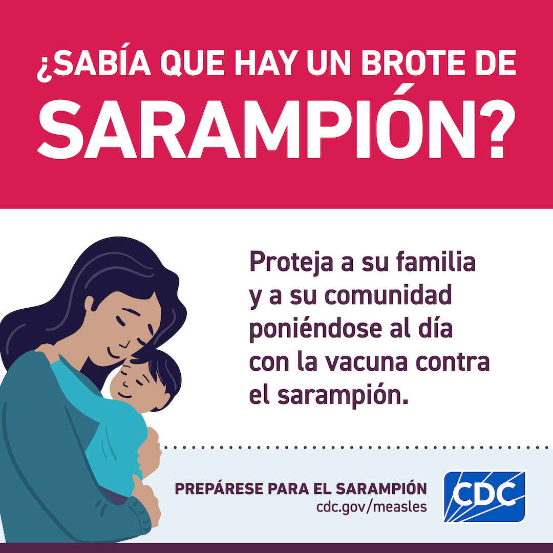 Did You Know There's a Measles Outbreak graphic in Spanish