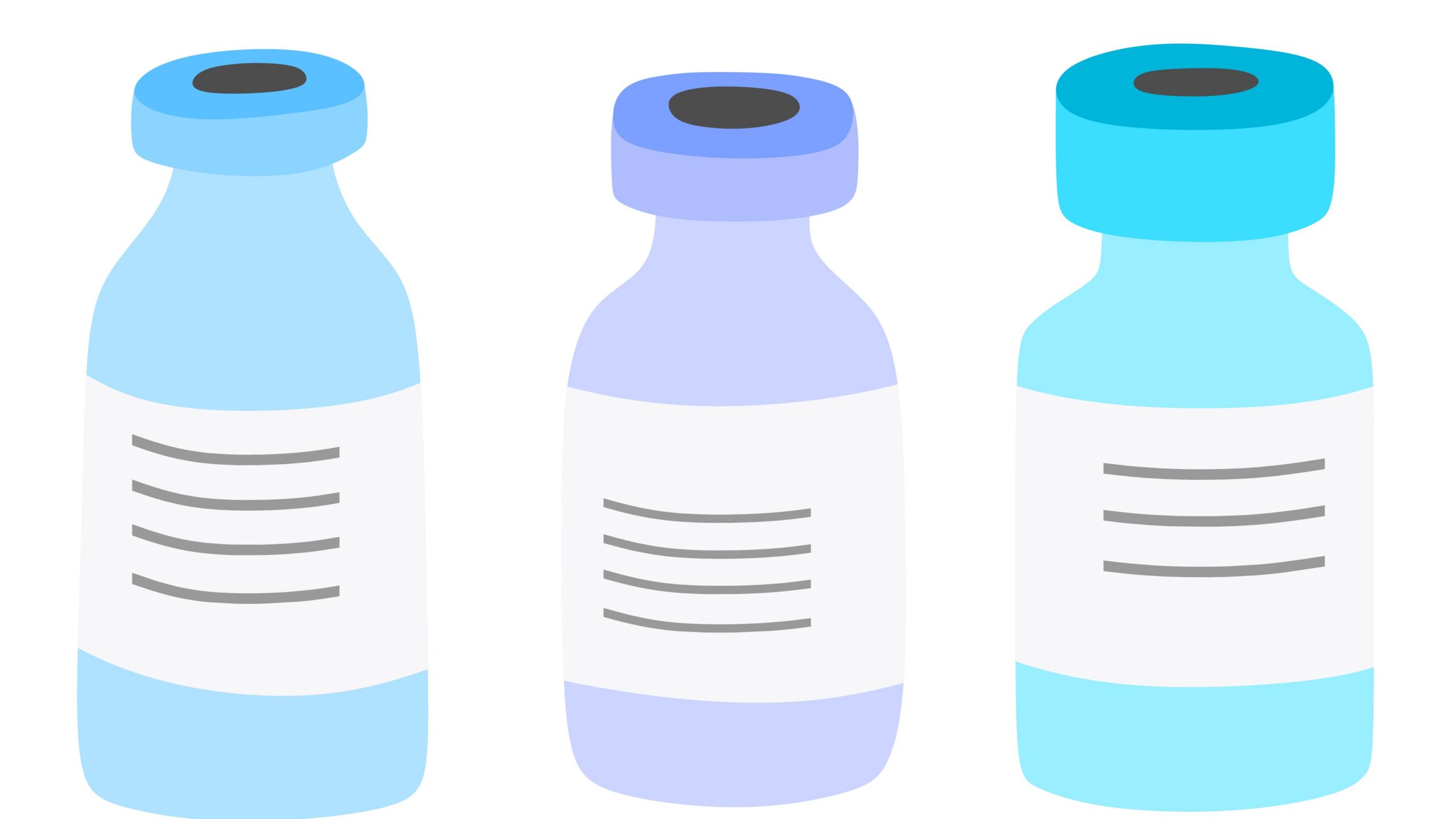 3 vaccine vials drawing