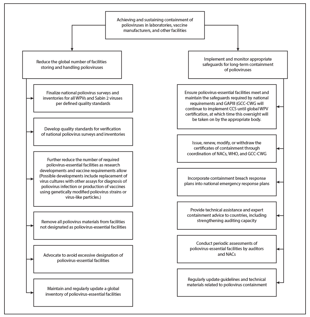 The figure is a chart showing planned major activities of the Polio Endgame Strategy worldwide during 2019&ndash;2023.