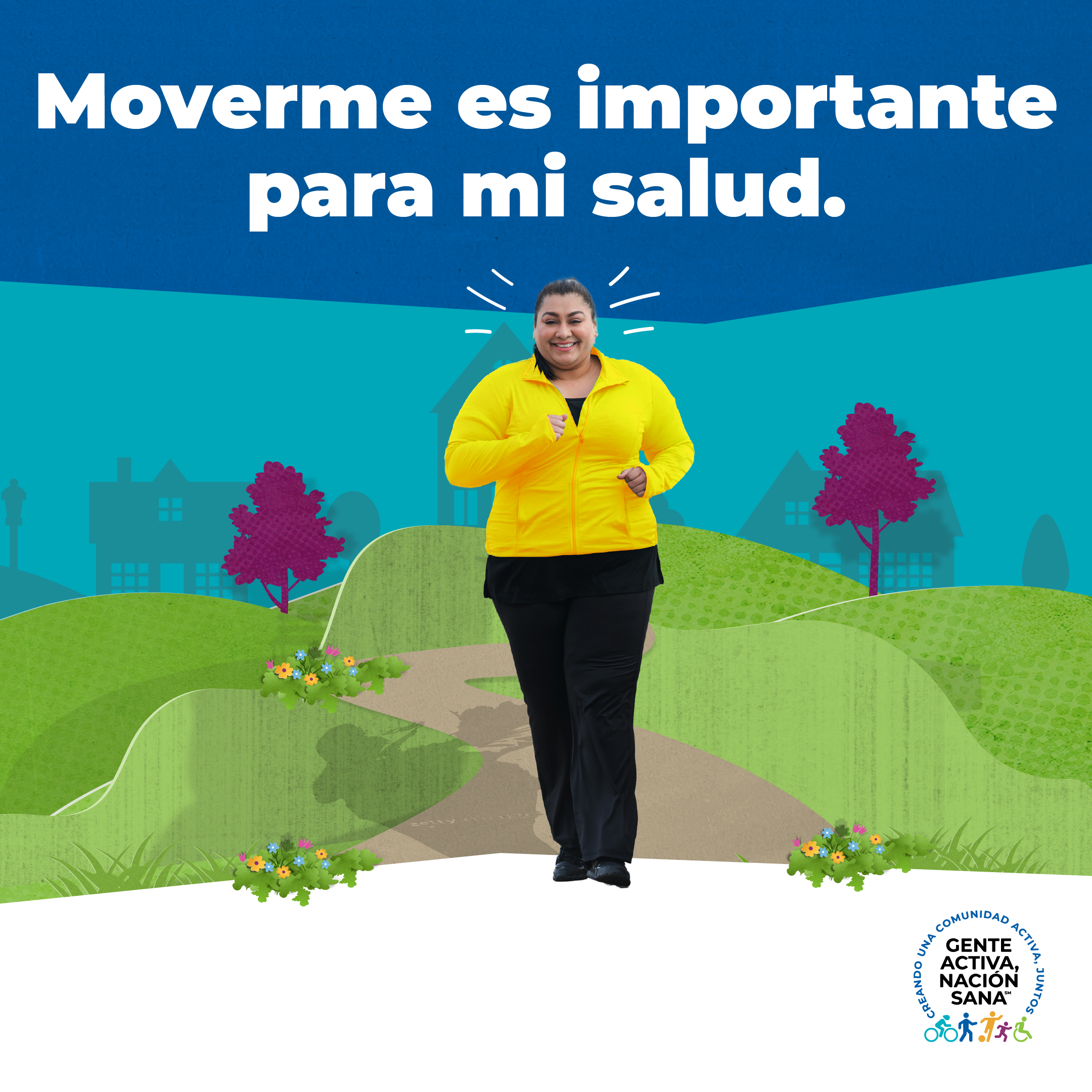 Mujer caminando en el parque