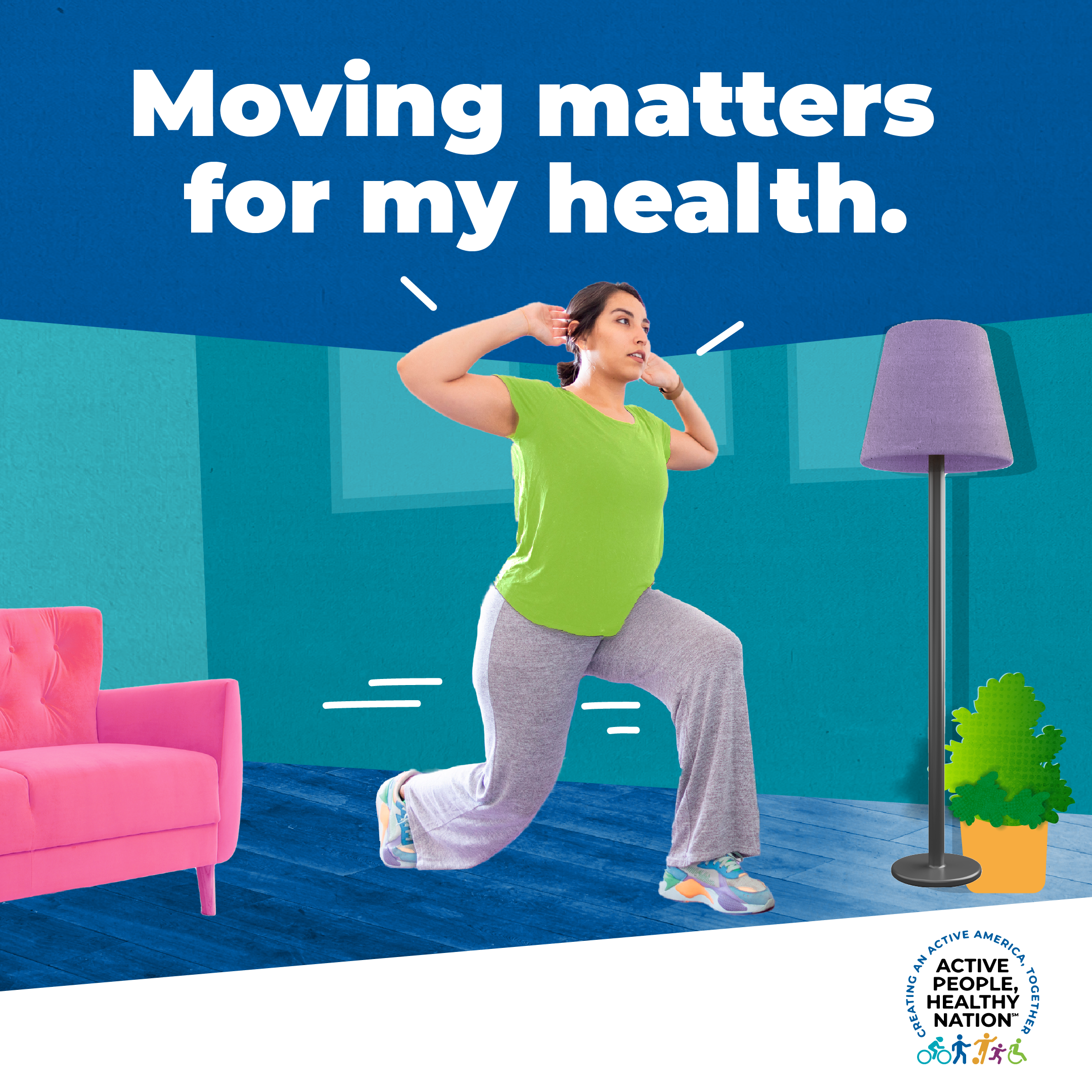 Woman exercising at home