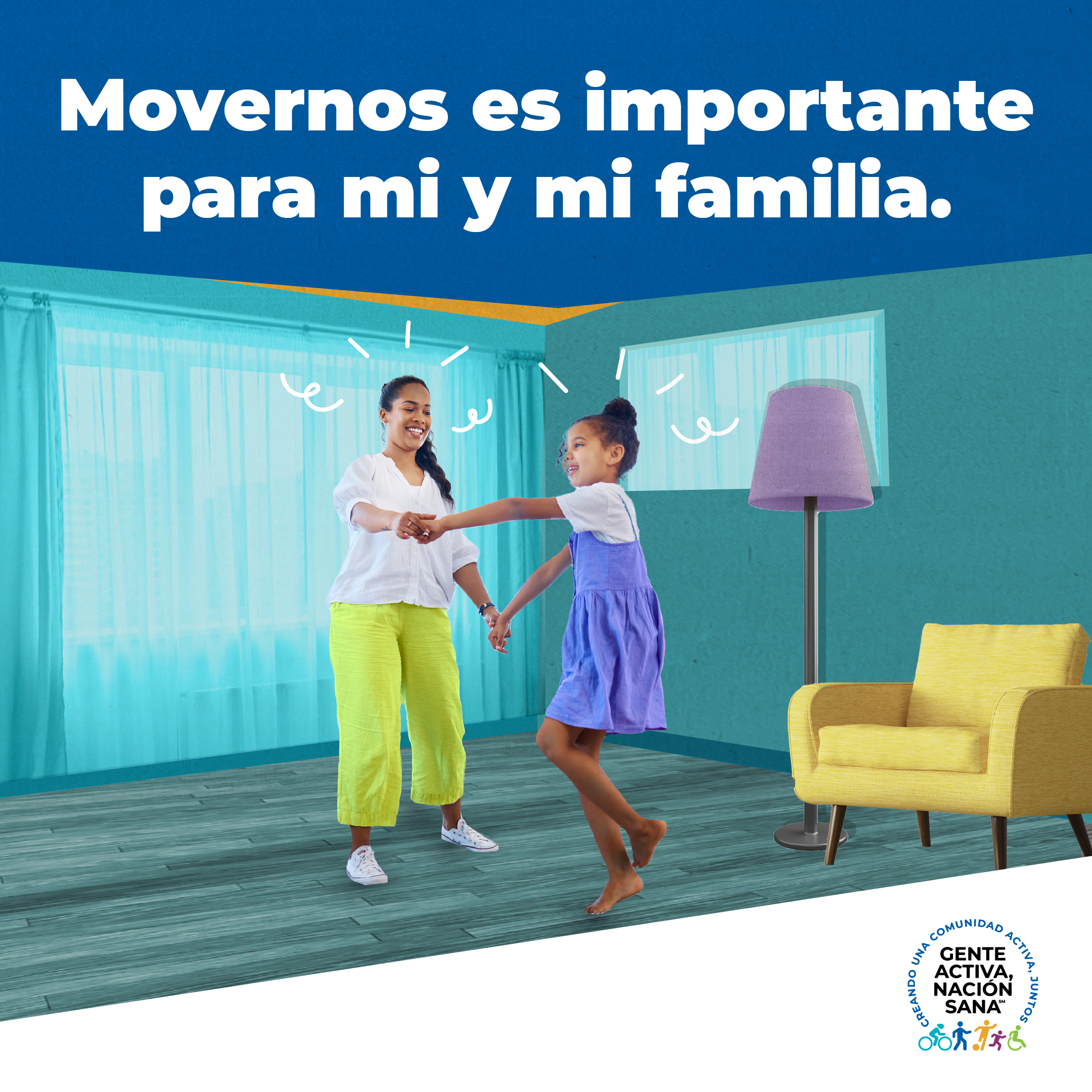 Madre e hija bailando juntas