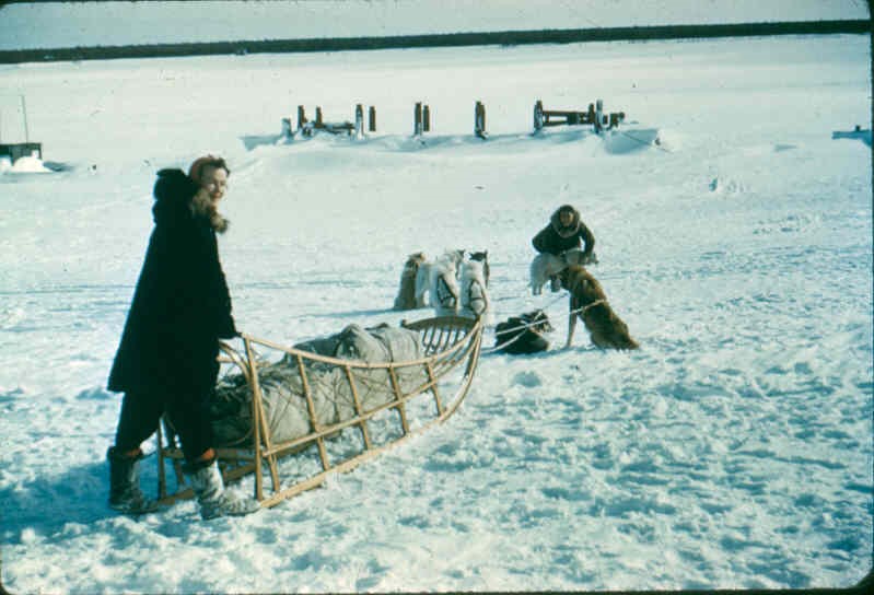outofcollection05 Saupe and her guide leaving Kwiguk for Alakanuk, Alaska.