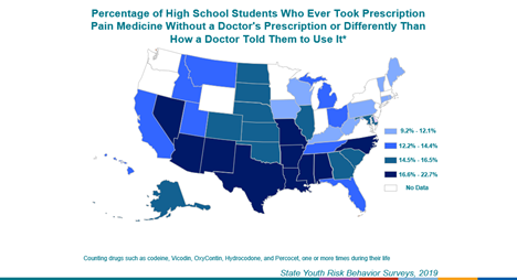 Percentage of High School Students Who Ever Took Prescription Pain Medicine Without a Doctor&rsquo;s Prescription or Differently Than How a Doctor Told Them to Use It*