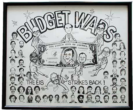 The poster may not have been a class decision (or perhaps we all said, &ldquo;Yeah, sure, fine&rdquo; to someone&rsquo;s suggestion), but I don&rsquo;t know who brought the idea to Ed Biel and asked him to sketch it with our caricatures.